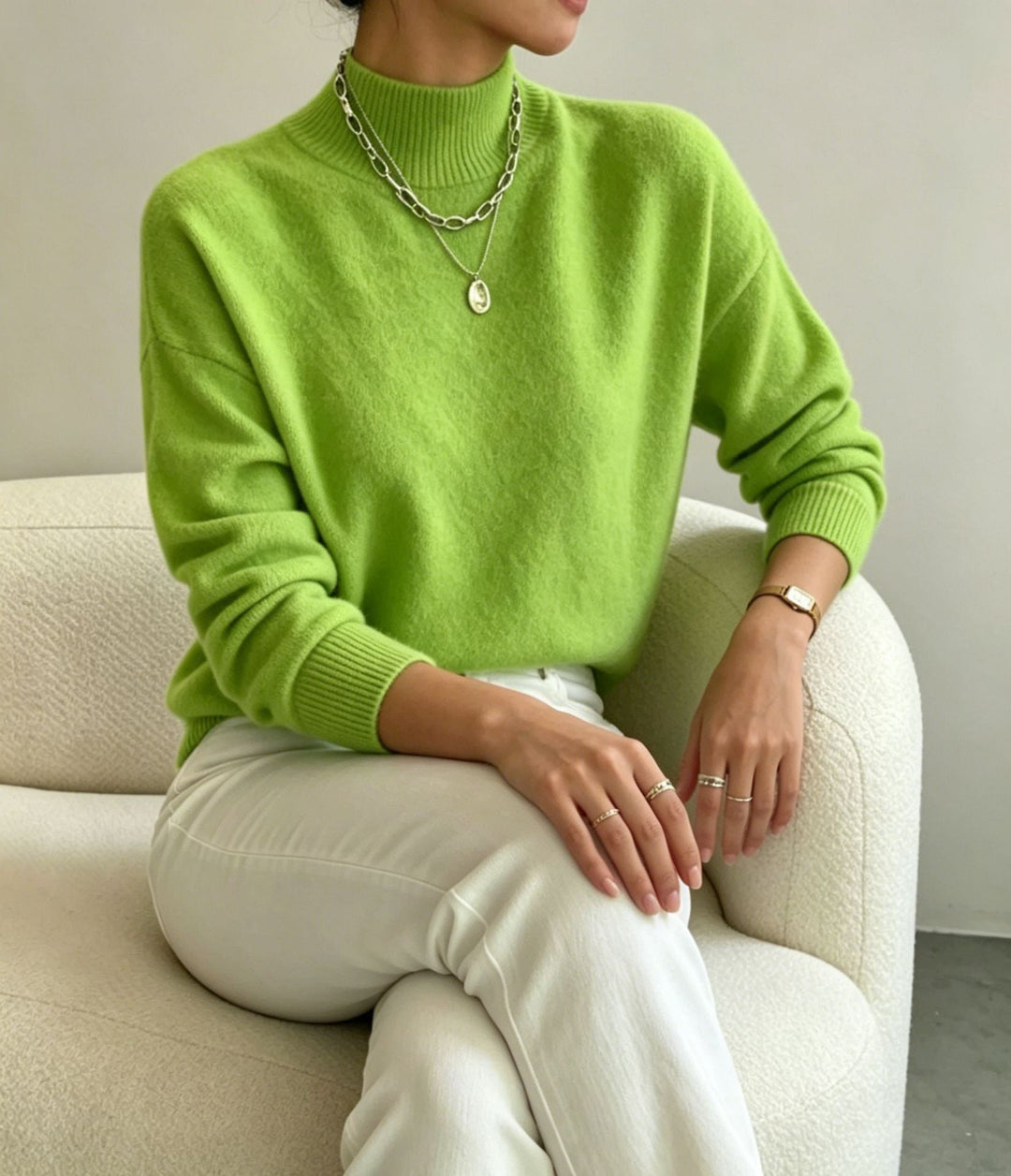 Josephine Elegant Fine Knit Stand Collar Jumper - image 15