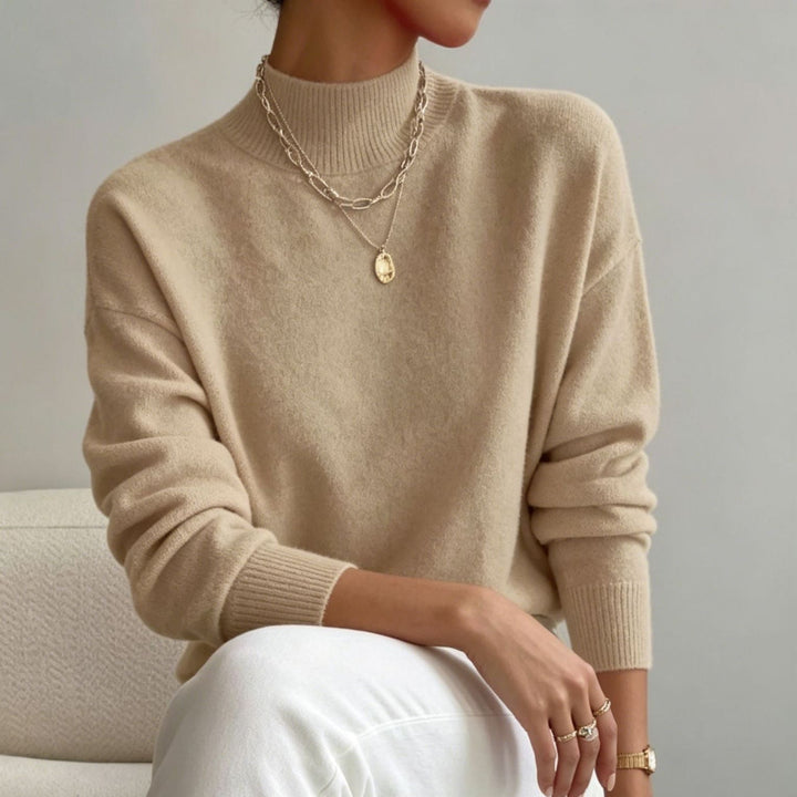 Josephine Elegant Fine Knit Stand Collar Jumper - image 16