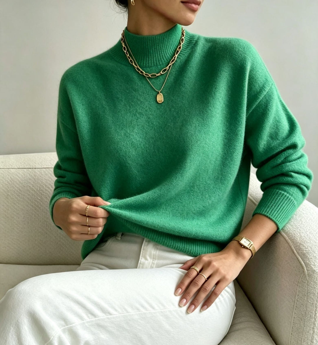 Josephine Elegant Fine Knit Stand Collar Jumper - image 17
