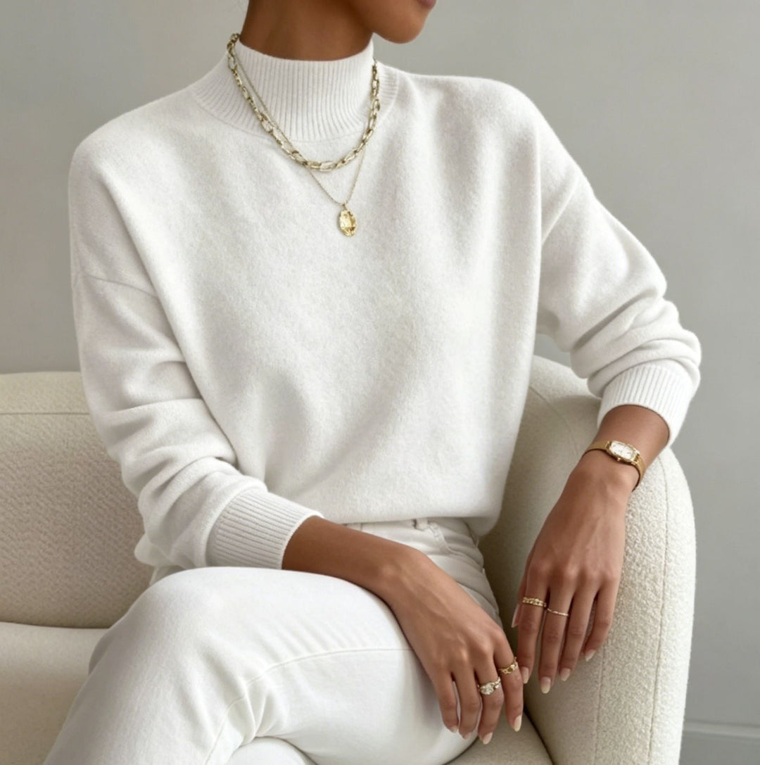 Josephine Elegant Fine Knit Stand Collar Jumper - image 18