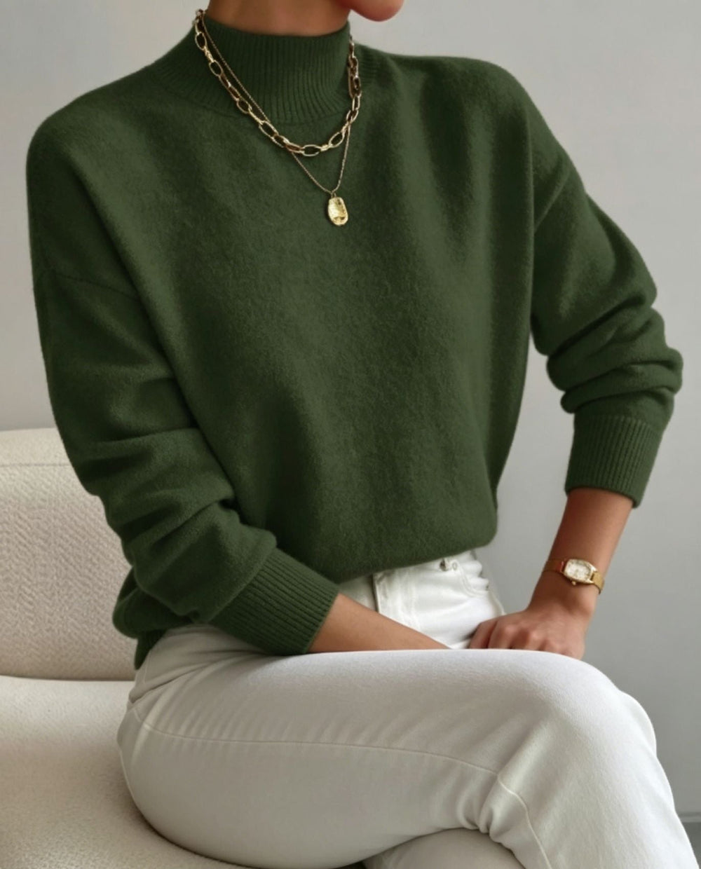Josephine Elegant Fine Knit Stand Collar Jumper - image 2