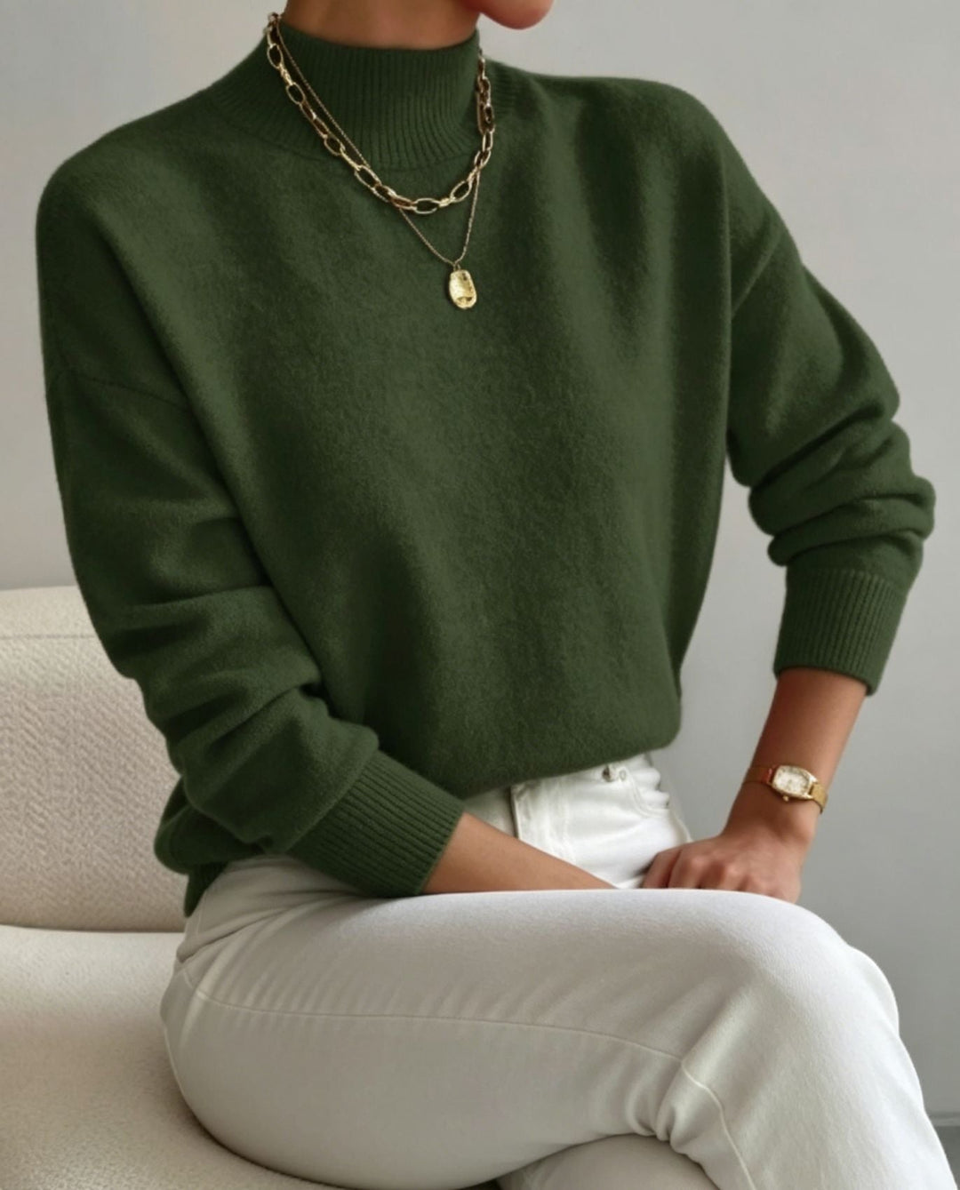Josephine Elegant Fine Knit Stand Collar Jumper - image 2