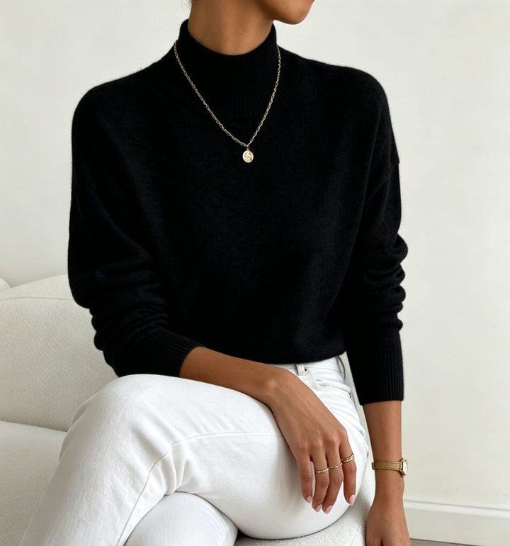 Josephine Elegant Fine Knit Stand Collar Jumper - image 3