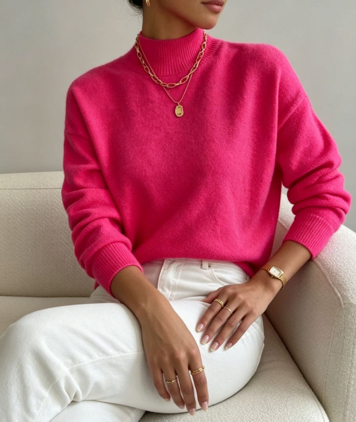 Josephine Elegant Fine Knit Stand Collar Jumper - image 5