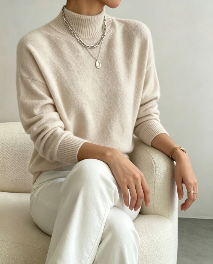 Josephine Elegant Fine Knit Stand Collar Jumper - image 6