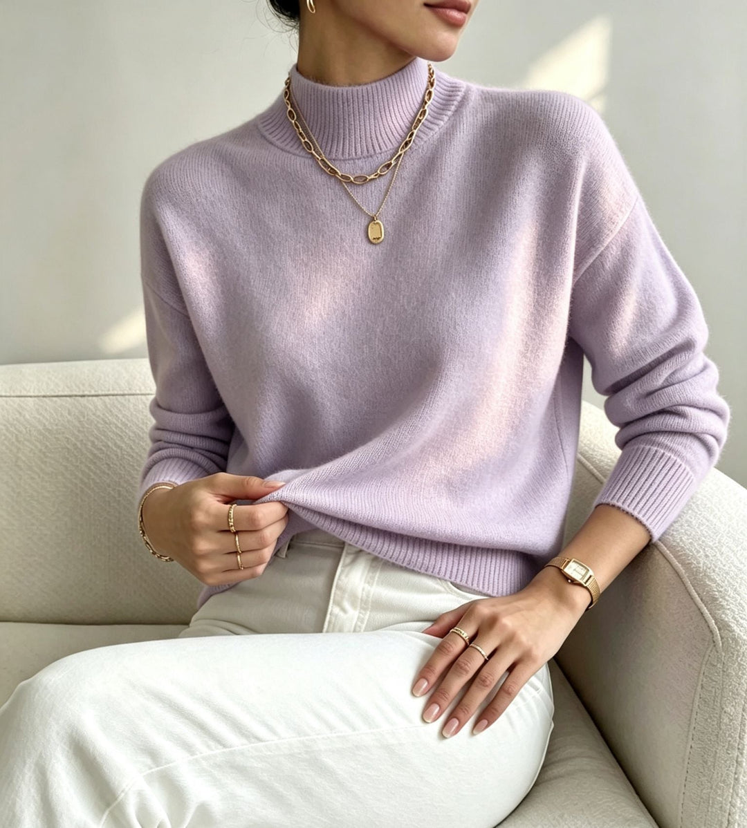 Josephine Elegant Fine Knit Stand Collar Jumper - image 7