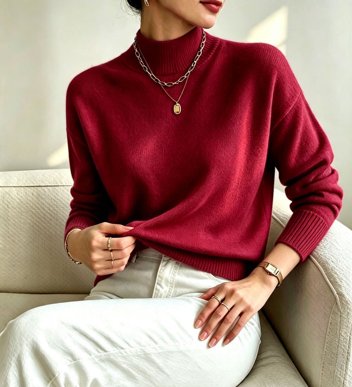Josephine Elegant Fine Knit Stand Collar Jumper - image 8