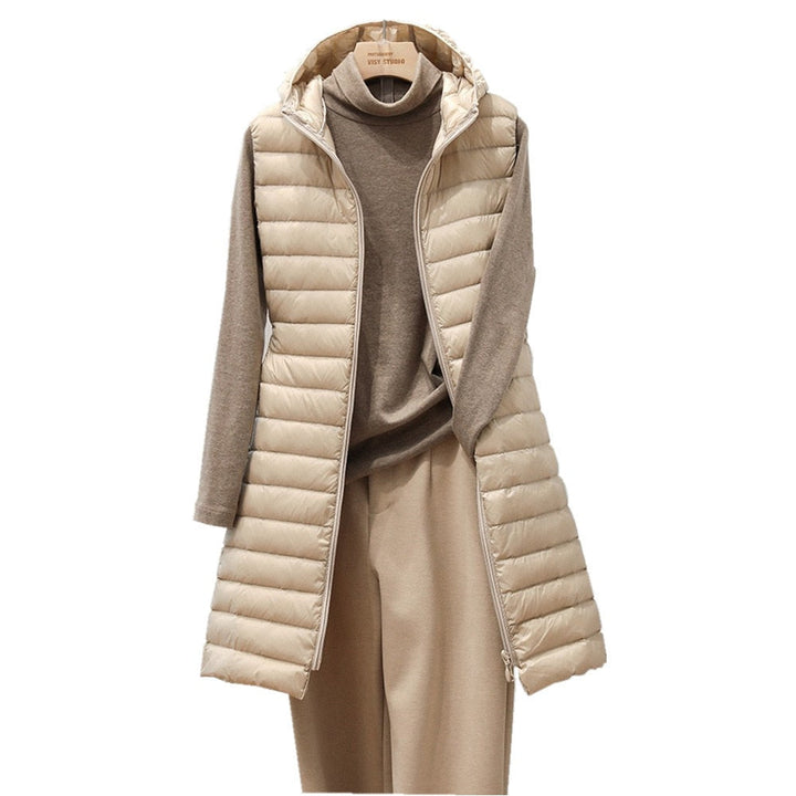 Aileen lightweight long hooded gilet