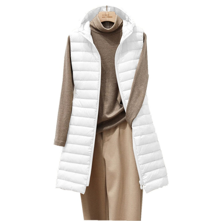 Aileen lightweight long hooded gilet – image 4