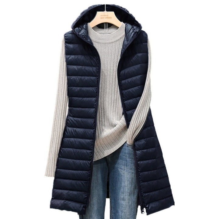 Aileen lightweight long hooded gilet – image 5