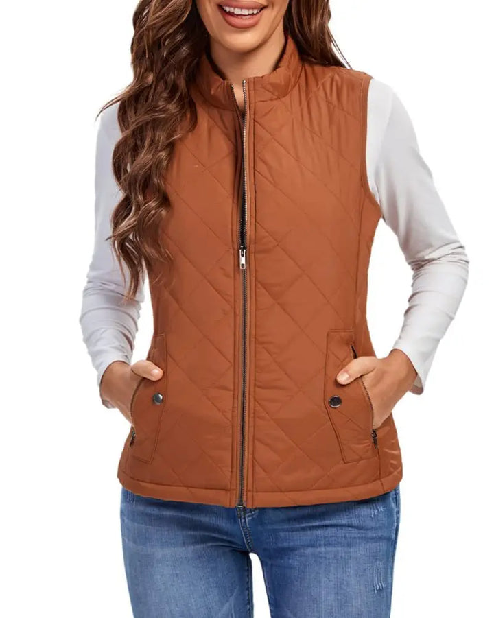 Arwen diamond quilted stand collar gilet – image 10