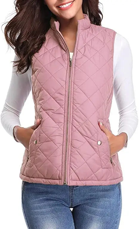Arwen diamond quilted stand collar gilet – image 11