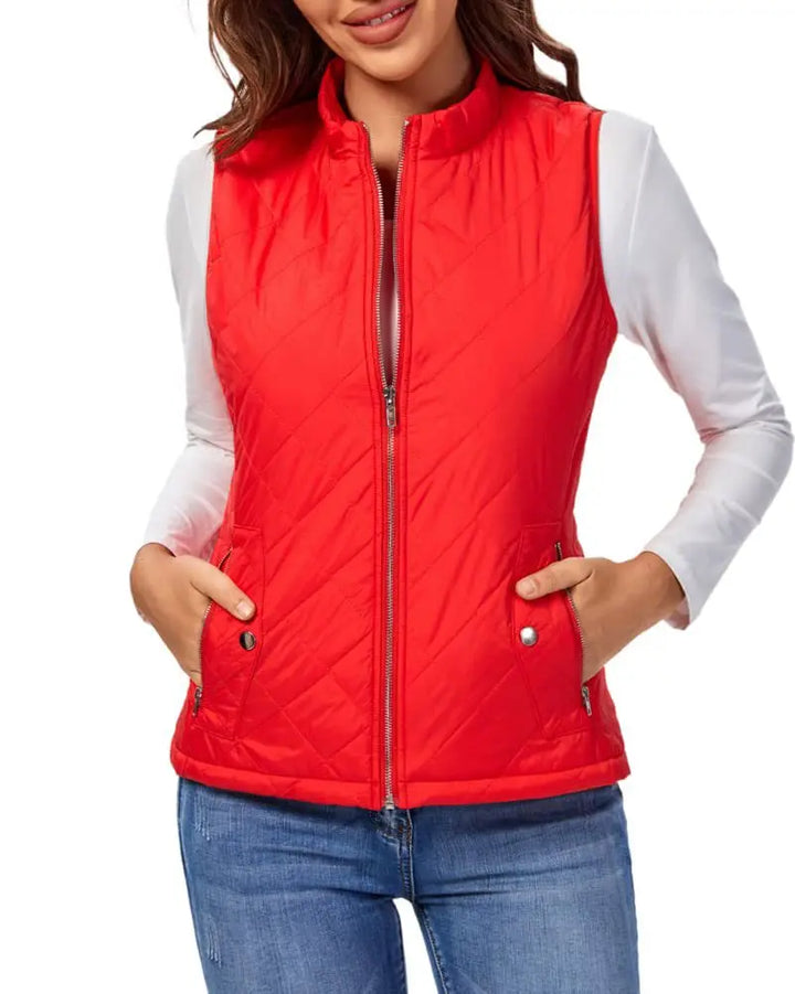 Arwen diamond quilted stand collar gilet – image 12