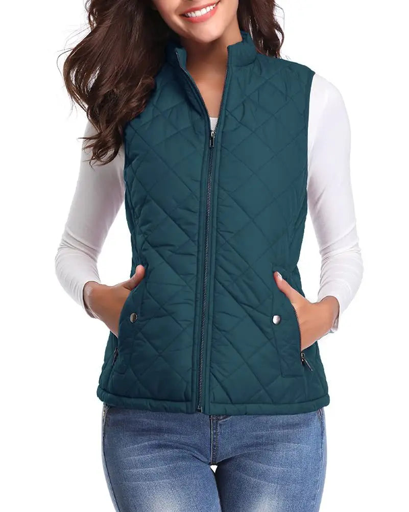 Arwen diamond quilted stand collar gilet – image 14