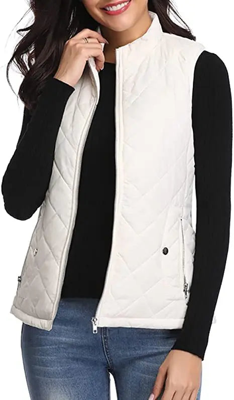 Arwen diamond quilted stand collar gilet – image 15