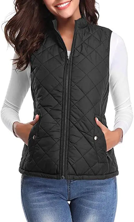 Arwen diamond quilted stand collar gilet – image 2