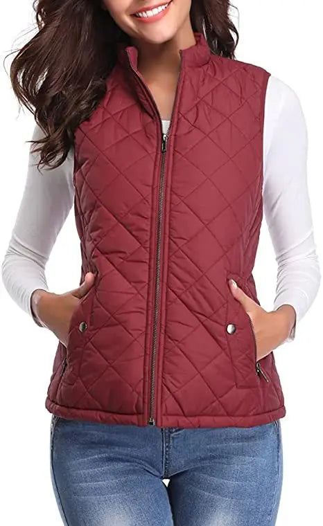 Arwen diamond quilted stand collar gilet – image 4