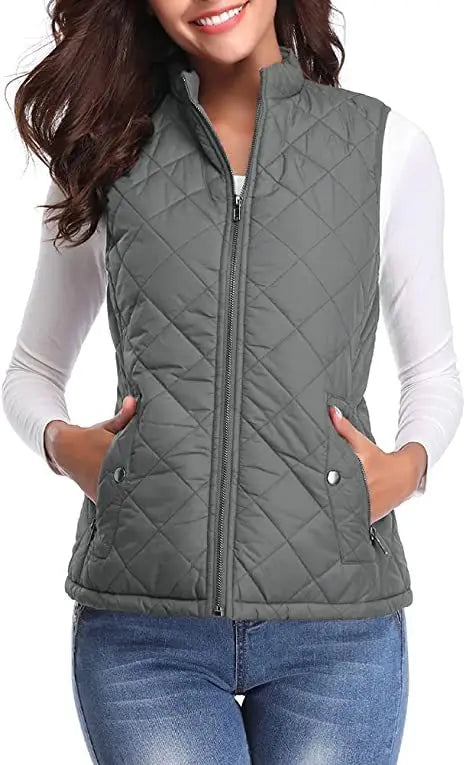 Arwen diamond quilted stand collar gilet – image 5