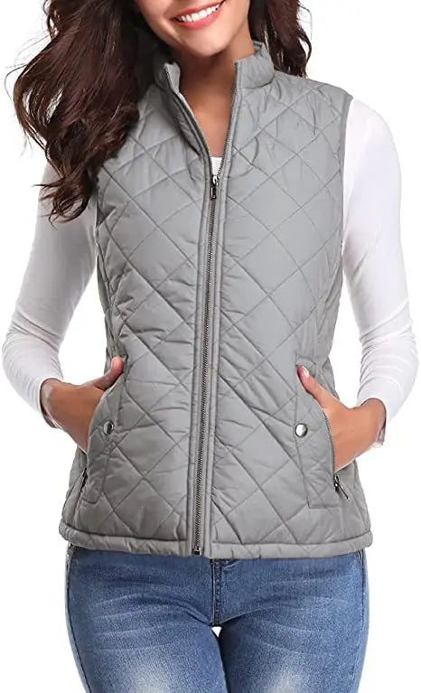Arwen diamond quilted stand collar gilet – image 6