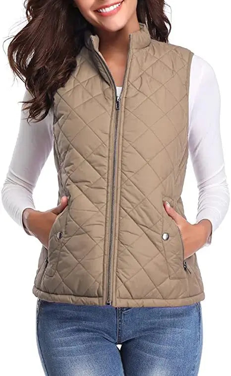 Arwen diamond quilted stand collar gilet – image 7