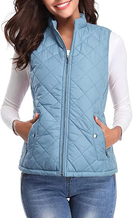 Arwen diamond quilted stand collar gilet – image 8
