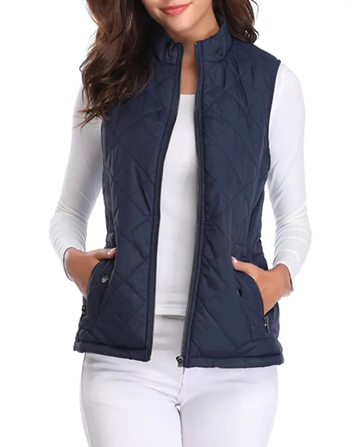 Arwen diamond quilted stand collar gilet – image 9