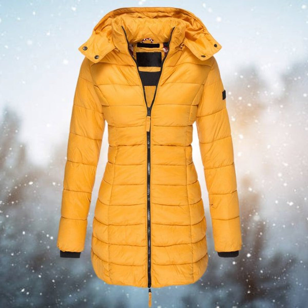 Iris Elegant Long Hooded Quilted Puffer Coat - image 2