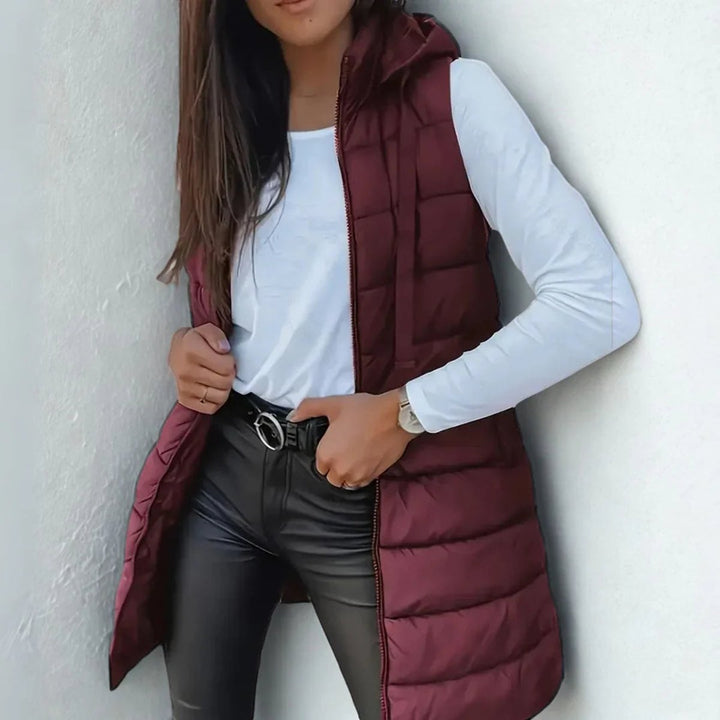 Magdalena Elegant Longline Hooded Puffer Gilet - image 5