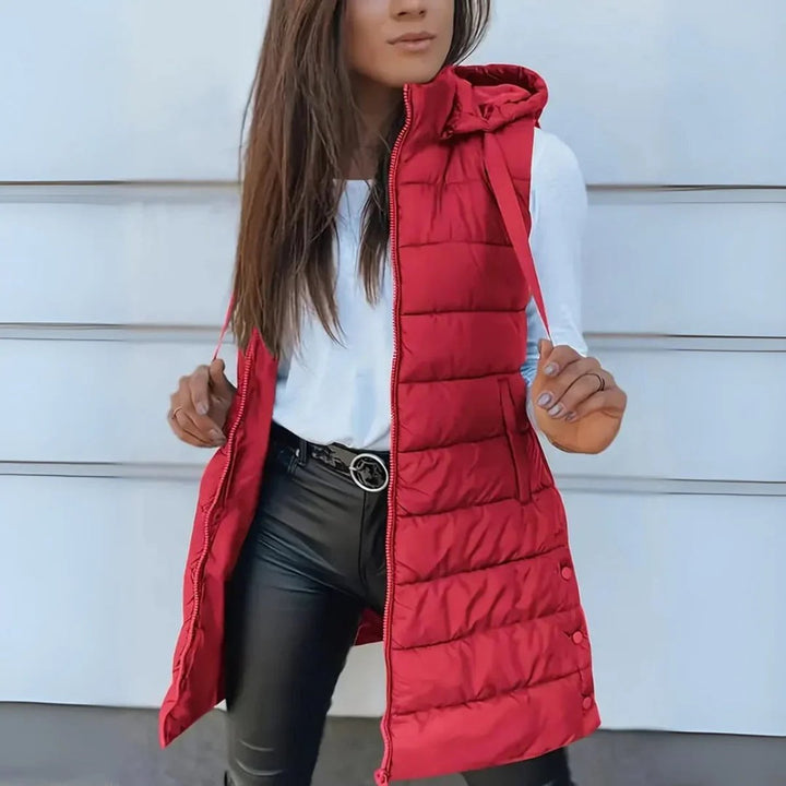 Magdalena Elegant Longline Hooded Puffer Gilet - image 6