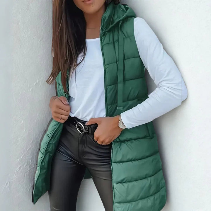 Magdalena Elegant Longline Hooded Puffer Gilet - image 7