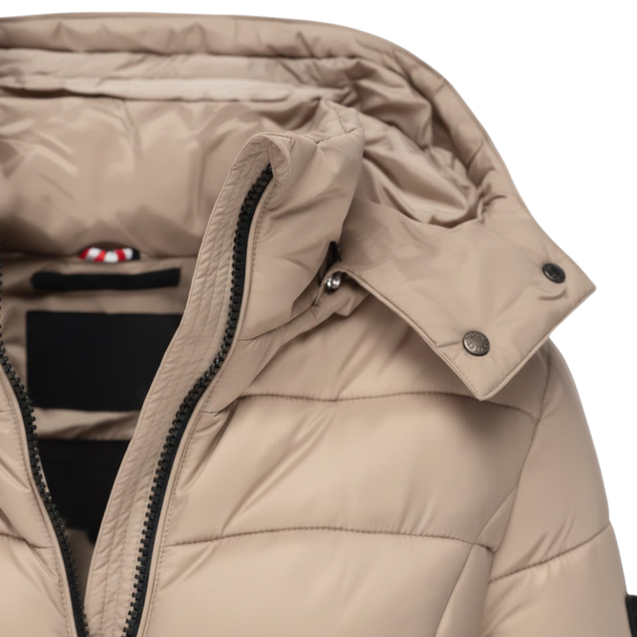 Clemence Elegant Mid Length Hooded Quilted Parka - image 8