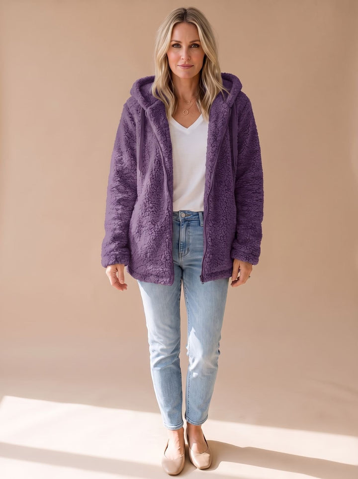 Jacinta Elegant Oversized Hooded Teddy Fleece Coat - image 2