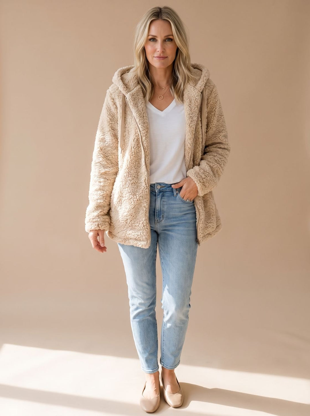 Jacinta Elegant Oversized Hooded Teddy Fleece Coat - image 4