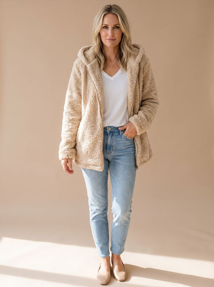 Jacinta Elegant Oversized Hooded Teddy Fleece Coat - image 4