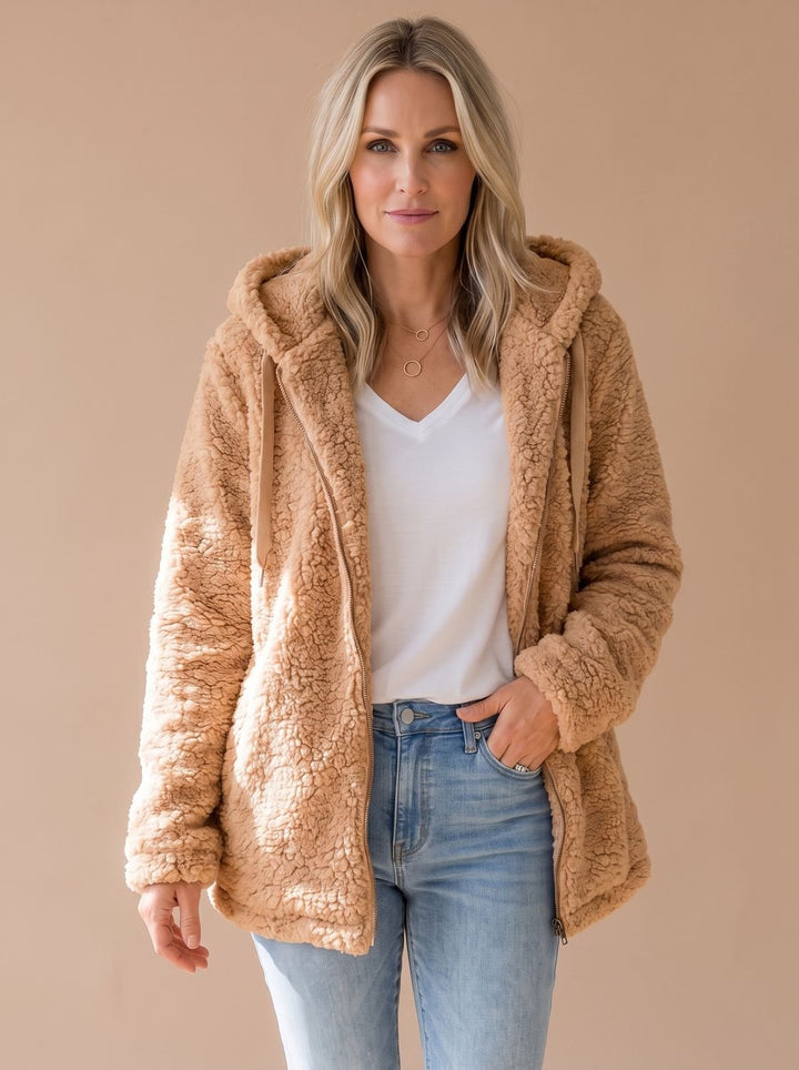 Jacinta Elegant Oversized Hooded Teddy Fleece Coat - image 6