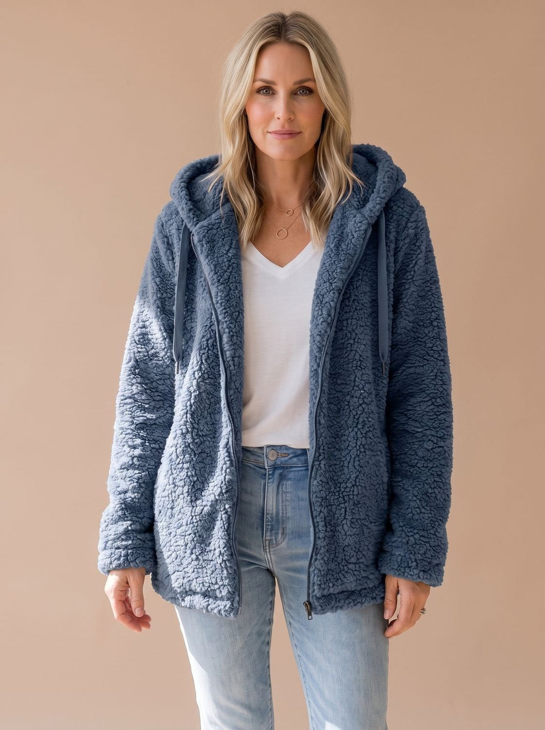 Jacinta Elegant Oversized Hooded Teddy Fleece Coat - image 7