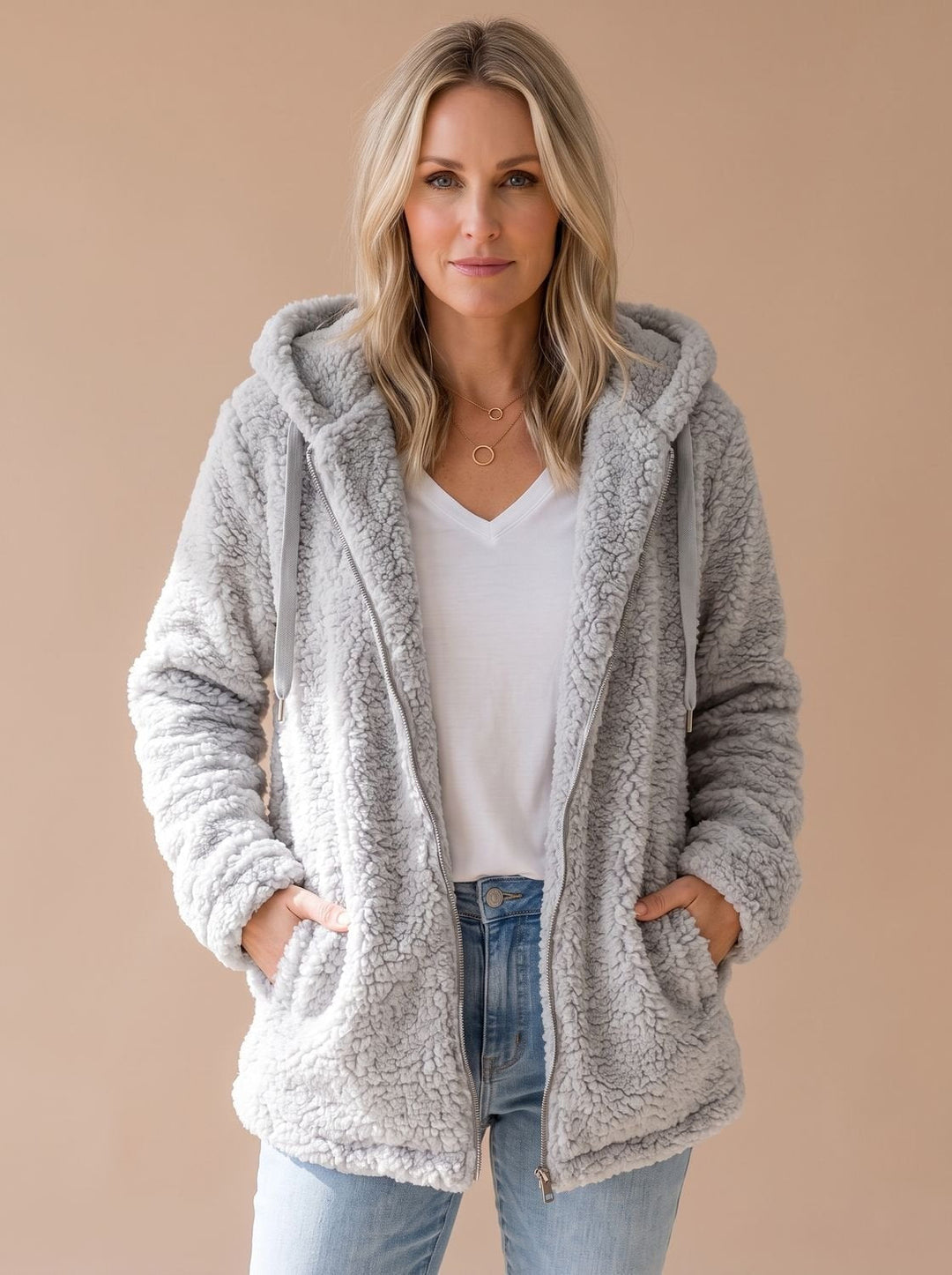 Jacinta Elegant Oversized Hooded Teddy Fleece Coat - image 8