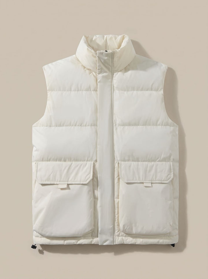 Alexandra quilted sleeveless puffer jacket with flap pockets