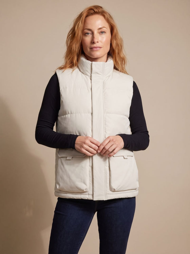 Alexandra quilted sleeveless puffer jacket with flap pockets – image 4