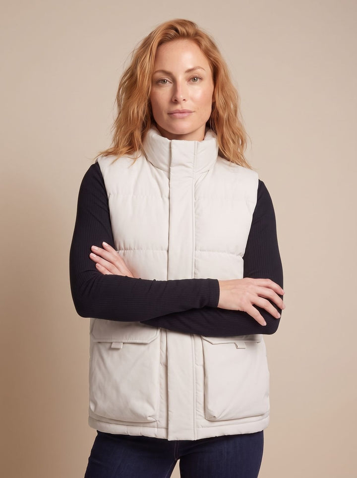 Alexandra quilted sleeveless puffer jacket with flap pockets – image 5