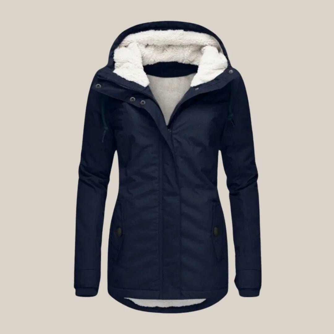Priscilla Elegant Quilted Coat with Sherpa Lined Hood
