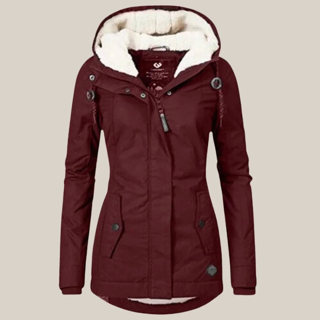 Priscilla Elegant Quilted Coat with Sherpa Lined Hood - image 10