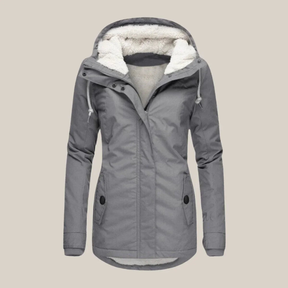 Priscilla Elegant Quilted Coat with Sherpa Lined Hood - image 2