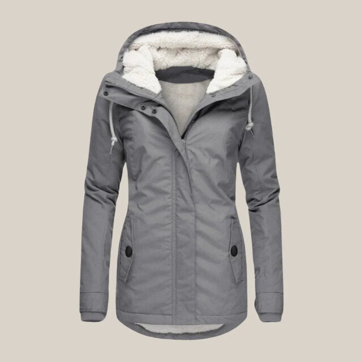 Priscilla Elegant Quilted Coat with Sherpa Lined Hood - image 2