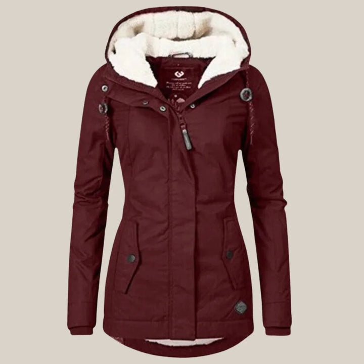 Priscilla Elegant Quilted Coat with Sherpa Lined Hood - image 5