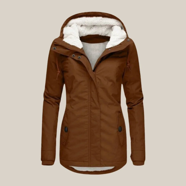 Priscilla Elegant Quilted Coat with Sherpa Lined Hood - image 6