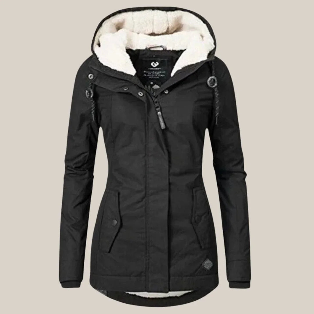 Priscilla Elegant Quilted Coat with Sherpa Lined Hood - image 8
