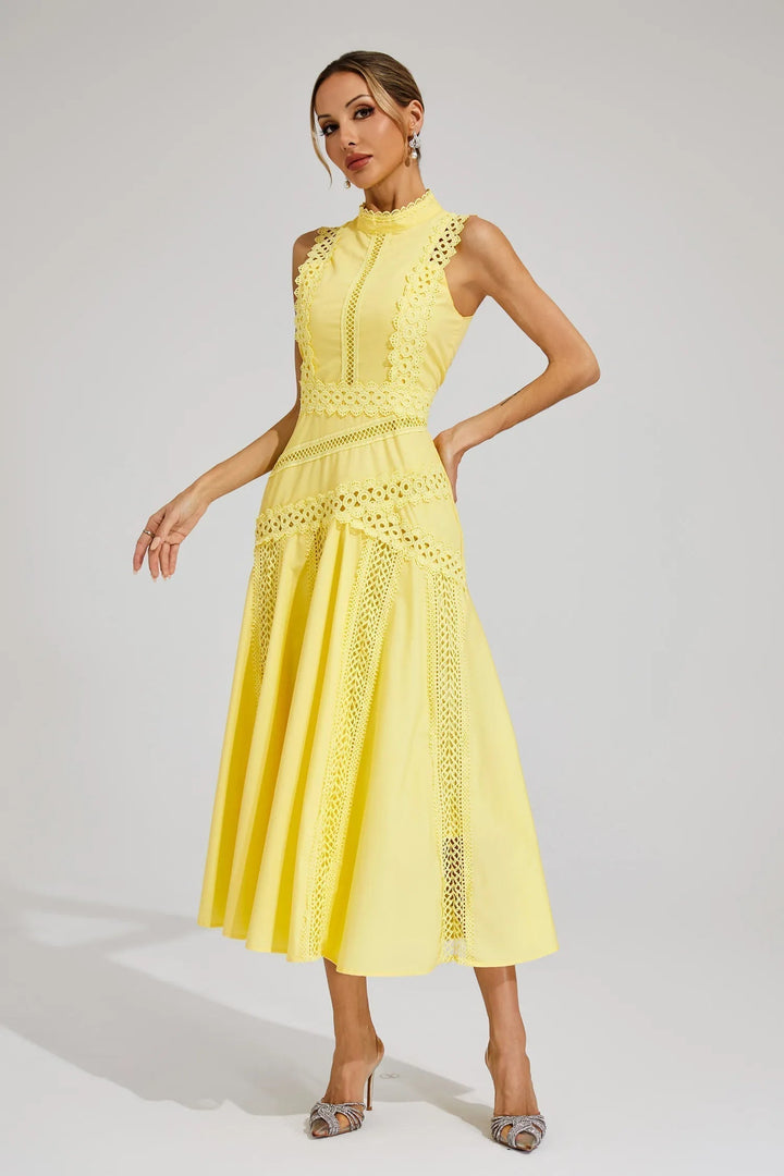 Diana high neck lace midi dress – image 2
