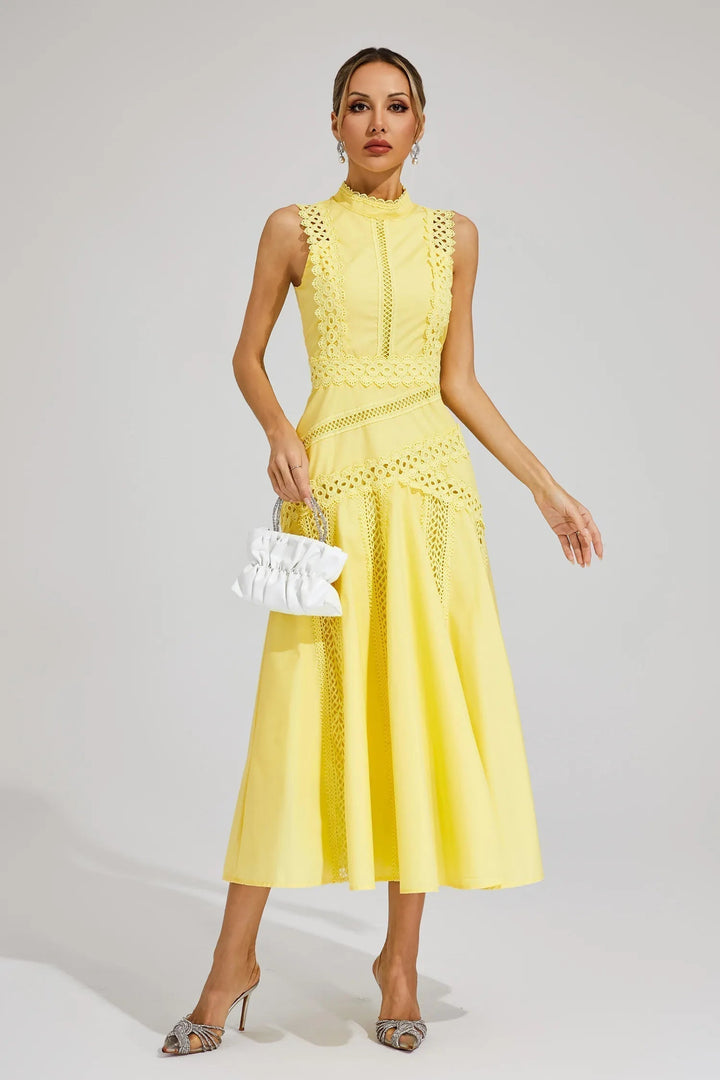Diana high neck lace midi dress – image 3