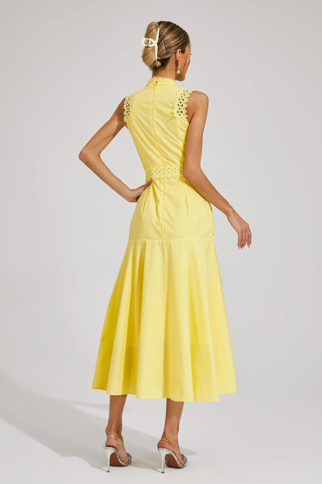 Diana high neck lace midi dress – image 6